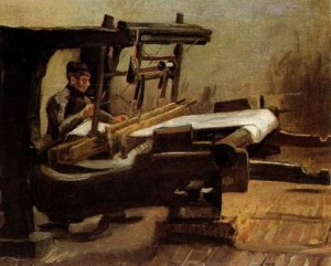 Oil still life Painting - Weaver Facing Right,1884 by Vincent ，Van Gogh