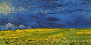 Oil sky Painting - Wheat Field Under a Clouded Sky by Vincent ，Van Gogh