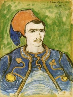 Oil still life Painting - Zouave (Half Length),1888 by Vincent ，Van Gogh