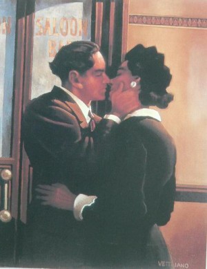 Oil Painting - Ae Fond Kiss by Jack Vettriano