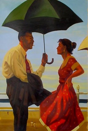 Oil girl Painting - Bad Boy, Good Girl by Jack Vettriano