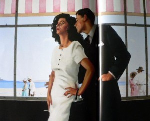 Oil Painting - The Man in the Navy Suit by Jack Vettriano