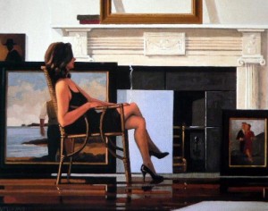 Oil Painting - The Model and the Drifter by Jack Vettriano