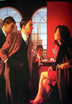 Oil red Painting - The Red Room by Jack Vettriano