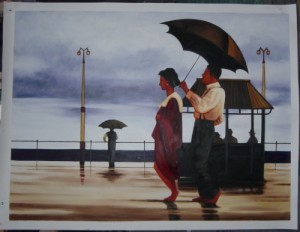 Oil jack vettriano Painting - theshapeofthingstocome by Jack Vettriano