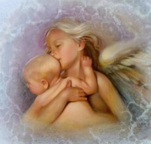 Oil angel Painting - Angel of Care by Nancy Noel