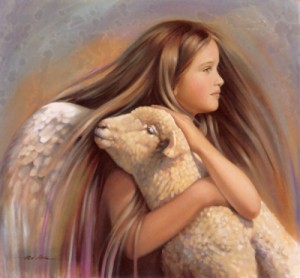 Oil angel Painting - Angel of Peace by Nancy Noel