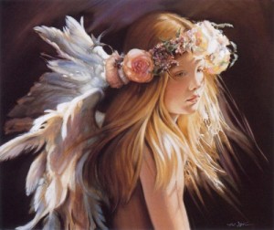 Oil angel Painting - Angel of the Arts by Nancy Noel