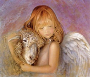 Oil angel Painting - Autumn Angel by Nancy Noel