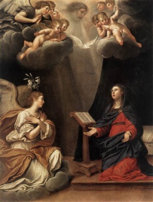 Oil annunciation Painting - The Annunciation by Albani, Francesco