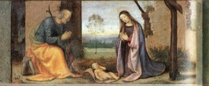 Oil Painting - Birth of Christ 1503 by Albertinelli, Mariotto