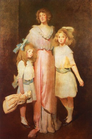 Oil alexander, john white Painting - Mrs. Daniels with Two Children, 1913 by Alexander, John White