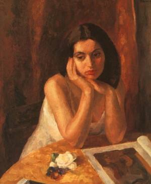Oil alvarez, mabel Painting - The Italian Model, 1924, by Alvarez, Mabel