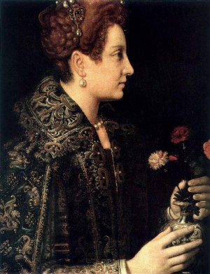 Oil Painting - Profile Portrait of a Young Woman by Anguissola