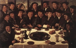 Oil anthonisz,cornelis Painting - Banquet of Members of Amsterdam's Crossbow Civic Guard  1533 by Anthonisz,Cornelis