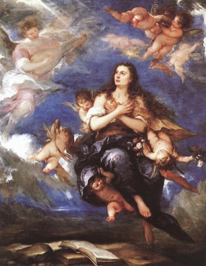 Oil Painting - Assumption of Mary Magdalene by Antolinez, Jose