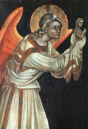 Oil angel Painting - Angel, 1354 by Arpo, Guariento di