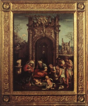 Oil Painting - Adoration of the Shepherds  1515 by Aspertini, Amico