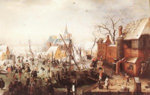 Oil landscape Painting - Winter Landscape  1605-10 by Avercamp, Hendrick