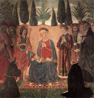 Oil madonna Painting - Madonna and Child with Saints  c. 1454 by Baldovinetti, Alessio