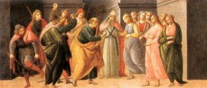 Oil Painting - Marriage of Mary 1488 by Bartolomeo di Giovanni