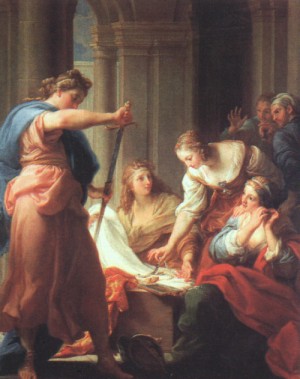 Oil batoni, pompeo Painting - Achilles at the Court of Lycomedes, 1745 by Batoni, Pompeo