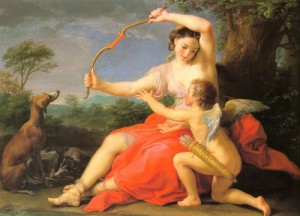 Oil Painting - Diana & Cupid, 1761 by Batoni, Pompeo