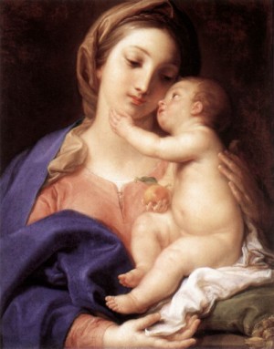 Oil madonna Painting - Madonna and Child  c. 1742 by Batoni, Pompeo