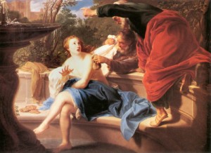 Oil batoni, pompeo Painting - Susanna and the Elders by Batoni, Pompeo