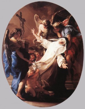 Oil batoni, pompeo Painting - The Ecstasy of St Catherine of Siena  1743 by Batoni, Pompeo