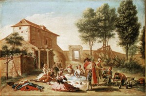 Oil bayeu subias, francisco Painting - Lunch on the Field by Bayeu Subias, Francisco