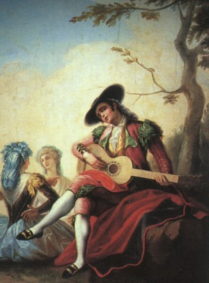 Oil bayeu, ramon Painting - Boy with Guitar, 1786 by Bayeu, Ramon