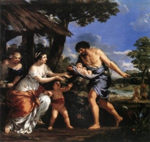 Oil bazzi,giovanni antonio Painting - Romulus and Remus Given Shelter by Faustulus  c. 1643 by Bazzi,Giovanni Antonio