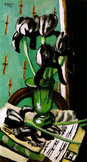 Oil Painting - Black Irises 1928 by Beckmann, Max