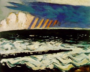 Oil sea Painting - North Sea I, with Thunderstorm 1937 by Beckmann, Max