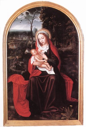 Oil benson, ambrosius Painting - Rest on the Flight into Egypt by Benson, Ambrosius