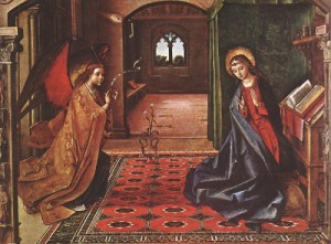 Oil annunciation Painting - Annunciation  - Panel by Berruguete, Pedro