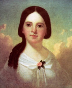 Oil girl Painting - Portrait of an Unknown Girl, 1849-50 by Bingham, George Caleb
