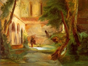 Oil Painting - Monastery in the Wood, 1835 by Blechen, Charles