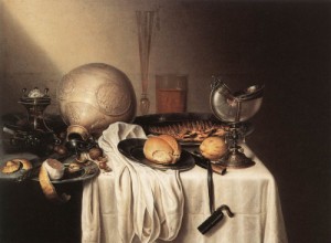Oil boelema de stomme,maerten Painting - Still-Life with a Bearded Man Crock and a Nautilus Shell Cup by Boelema de Stomme,Maerten