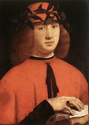 Oil Painting - Portrait of Gerolamo Casio  c. 1495 by Boltraffio, Giovanni Antonio
