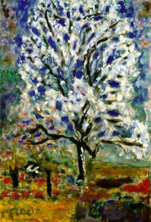 Oil tree Painting - L'amandier en fleurs (The Almond Tree in Blossom)  1945 by Bonnard, Pierre
