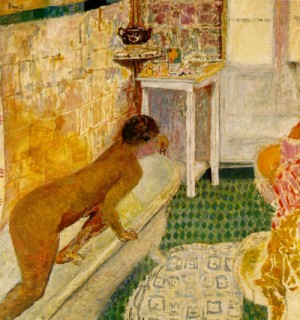 Oil Painting - La sortie de la baignoire(Getting out of the Bath)  c.1930 by Bonnard, Pierre