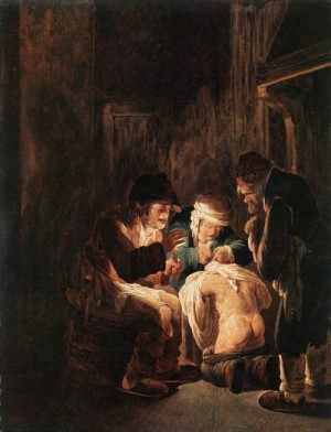 Oil Painting - Hunting by Candlelight  1630 by Both, Andries