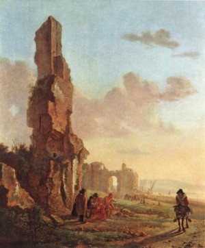 Oil Painting - Ruins at the Sea by Both, Jan