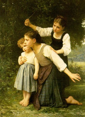 Oil Painting - Dans le Bois 1889 by Bouguereau, Elizabeth Gardner