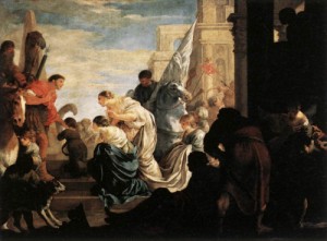 Oil bourdon, sebastien Painting - A Scene from Roman History  c. 1645 by Bourdon, Sebastien