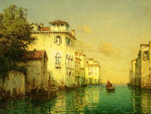 Oil Painting - Venetian Canal by Bouvard, Antoine