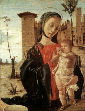 Oil madonna Painting - Madonna del Latte  c. 1490 by Bramantino