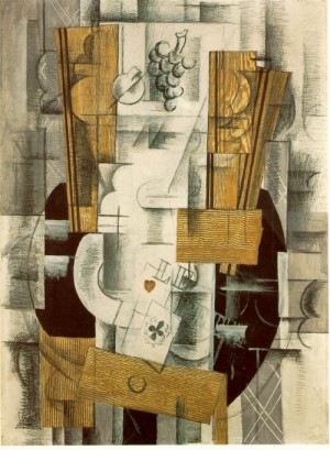 Oil Painting - Fruit Dish, Ace of Clubs  1913 by Braque, Georges
